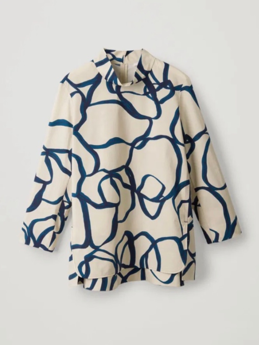 COS Printed Voluminous Top Blouse Size 10